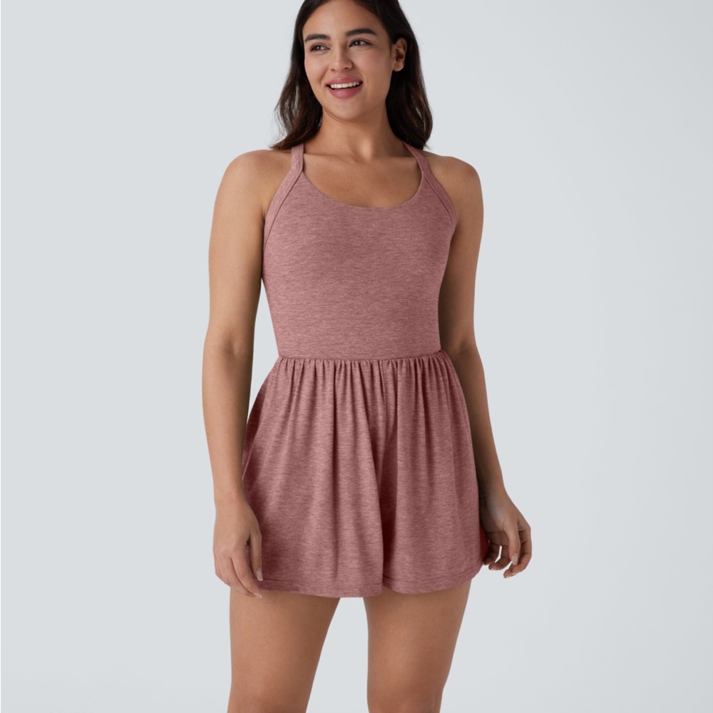 NWT Halara Brick Red Pocket 2-in-1 Romper Easy Peezy Edition Size L